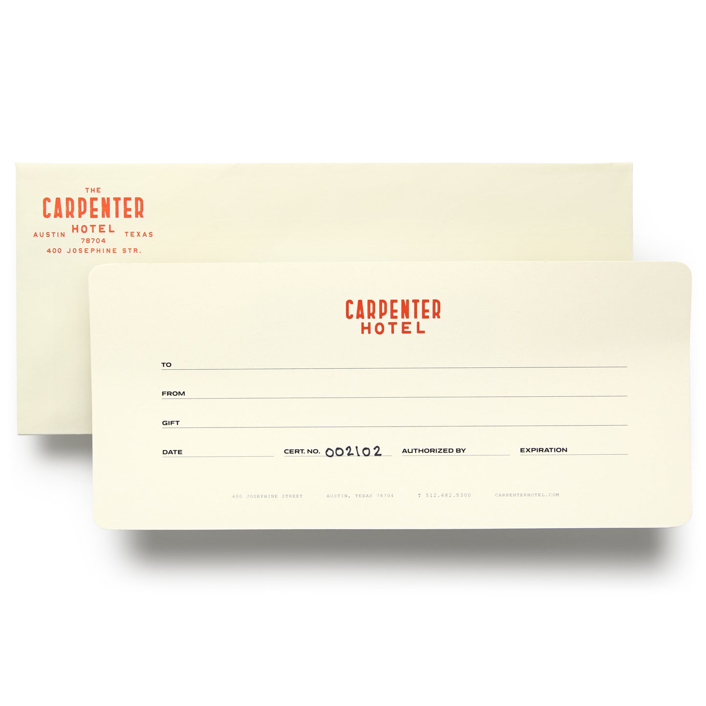 Carpenter Hotel Paper Gift Card