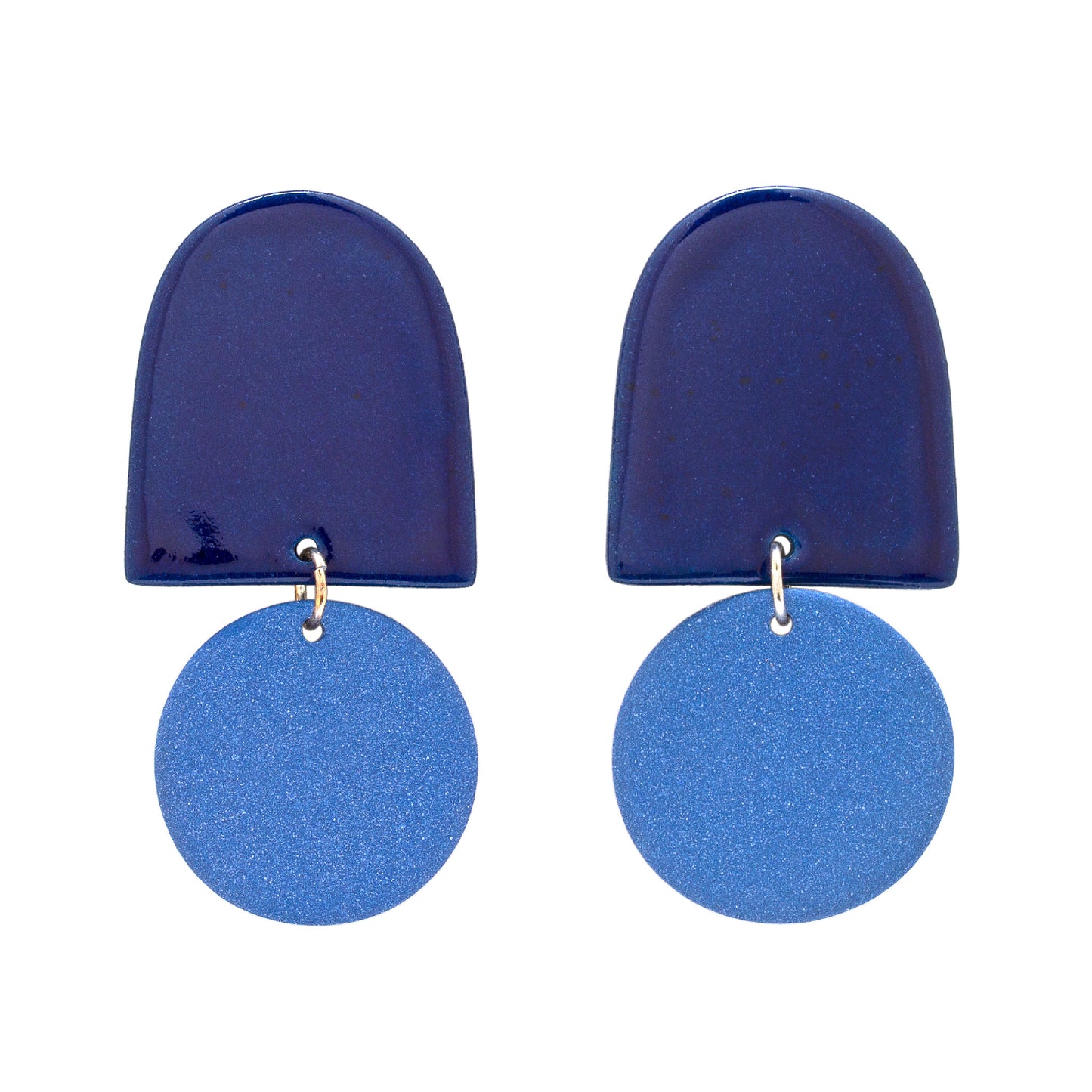 Dome Earrings, Navy/Azure