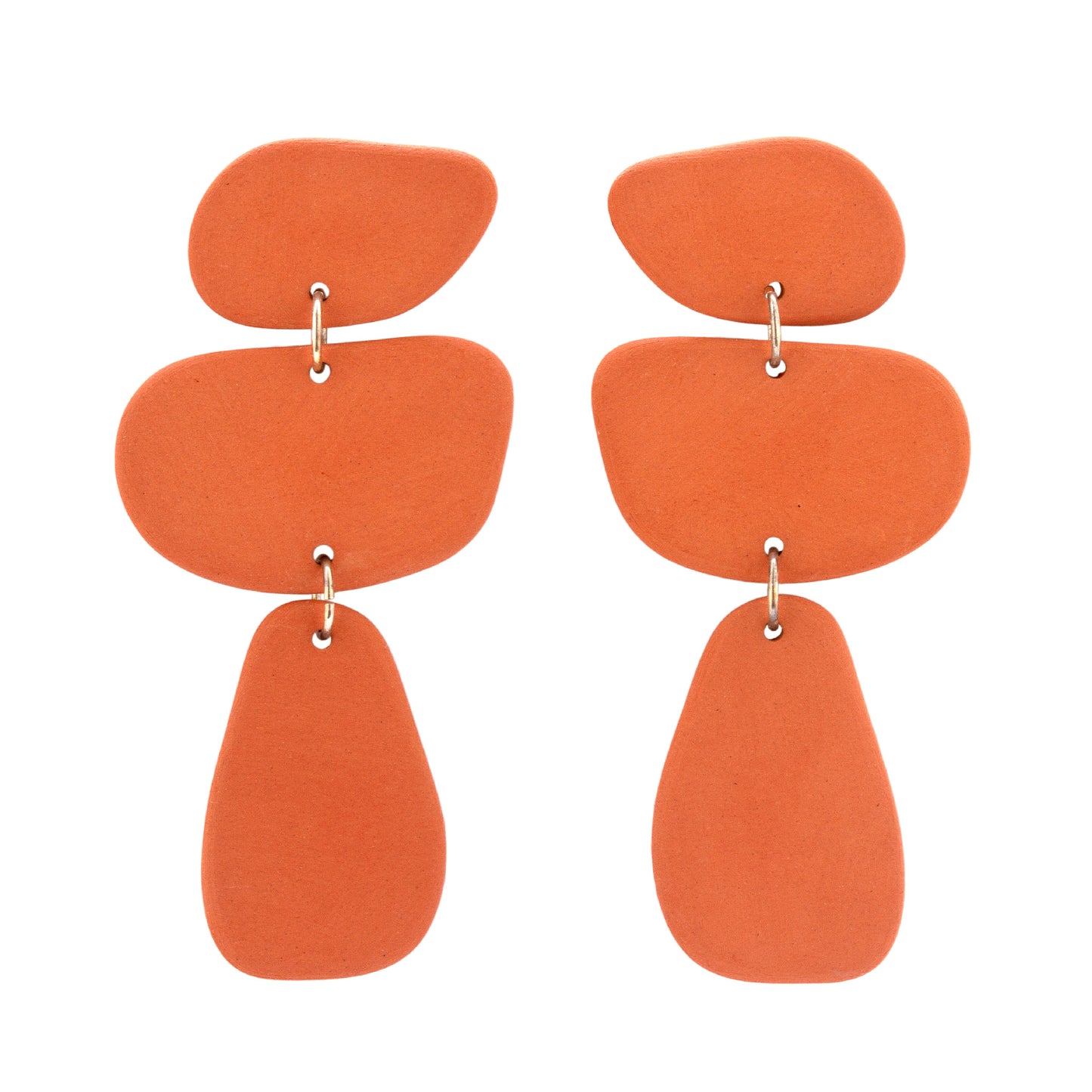 Pebble Earrings, Terracotta